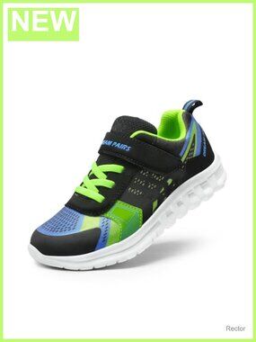 Kids Athletic Sneakers Running Shoes Hook and Loop Lightweight